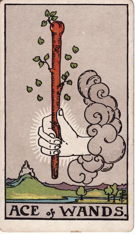 Ace of Wands — Rider–Waite–Smith, 1909