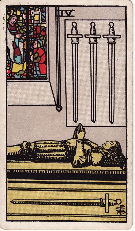 Four of Swords — Rider–Waite–Smith, 1909