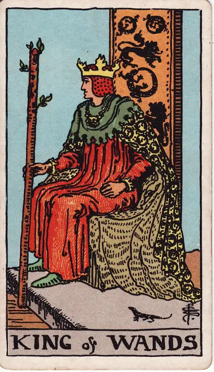 King of Wands — Rider–Waite–Smith, 1909