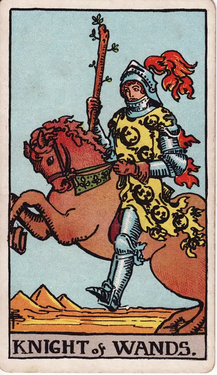 Knight of Wands — Rider–Waite–Smith, 1909