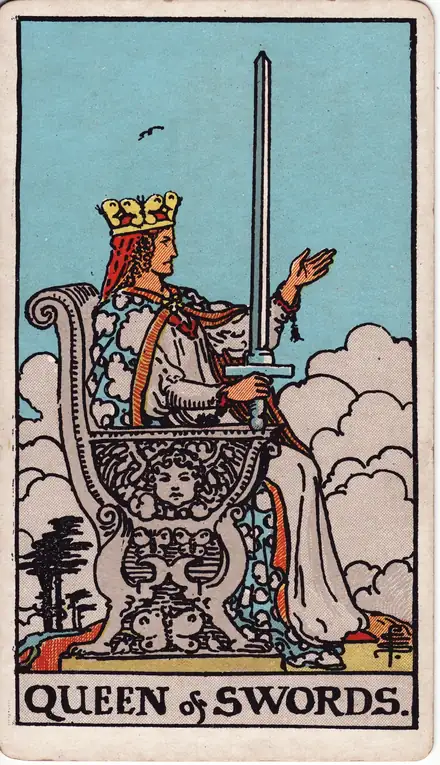Queen of Swords — Rider–Waite–Smith, 1909