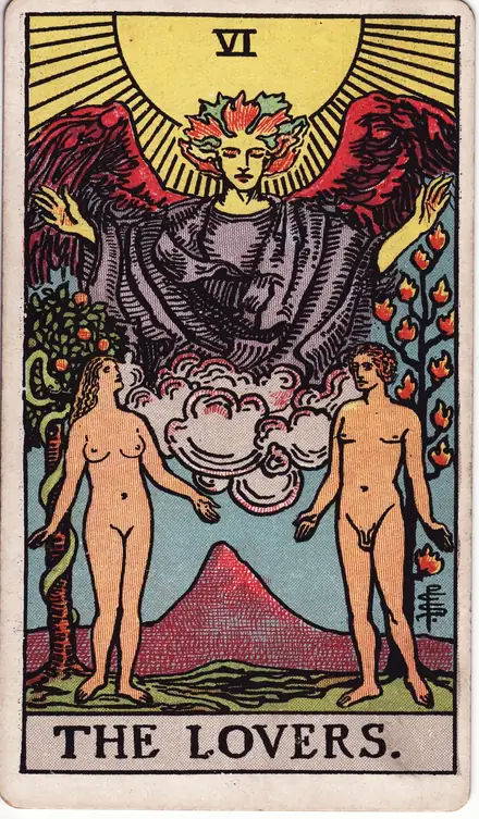 The Lovers — Rider–Waite–Smith, 1909
